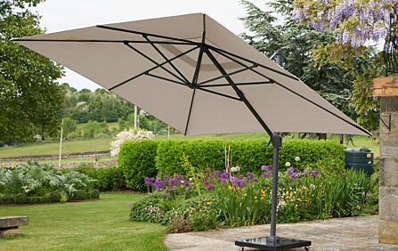 Platinum Challenger T2 3.5 X 2.6 Rectangular Premium Champagne Free Arm Parasol-18-194-CH 1