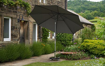 Platinum Riva Anthracite 2.5mt Parasol And 40kg Wheeled Base-18-118-GY&18-123 1