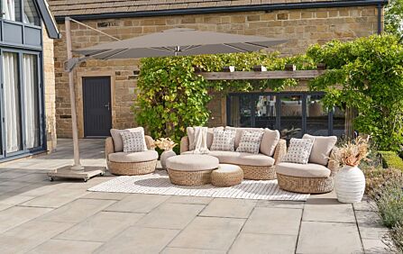 Platinum Nexus T2 Premium 3mt Mocha/Havana Taupe Free Arm Parasol With Venezia Ceramic 90kg Wheeled Base-18-307-MO-HV 18-198 1