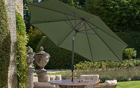 Platinum Riva Round 3mt Olive Parasol And 25kg Black Base-18-119-OL & 18-205-25 1