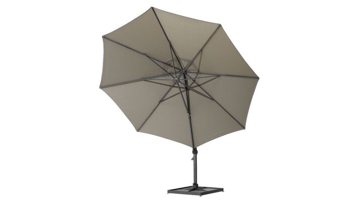 4 Seasons Outdoor 3.5m Round Taupe Siesta Parasol - Includes 125kg Siesta Granite Grey Base
