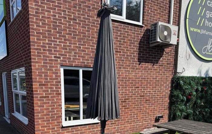 4 Seasons Outdoor Shanghai 3m Round Parasol and 15kg Base - Charcoal-8490/CBBL1 1