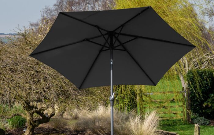 Platinum Riva Anthracite 3.5mt Round Parasol And Ceramica Wheeled Base-18-120-GY & 18-300