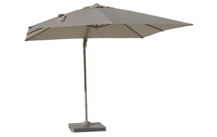 Bramblecrest Chichester 3m Square Mocha Cantilever Parasol - with Granite Base and FREE Cover-SPPT8M