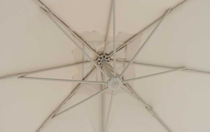 Bramblecrest Lichfield 2.7m Square Mocha Cantilever Parasol - with Granite Base & Protective Cover-SPPT15M 1