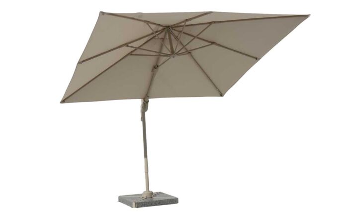 Bramblecrest Lichfield 2.7m Square Mocha Cantilever Parasol - with Granite Base & Protective Cover