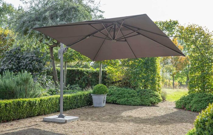 Bramblecrest Lichfield 2.7m Square Grey Cantilever Parasol - includes Granite Base & Grey Protective Cover-X18PG27SQ2 1
