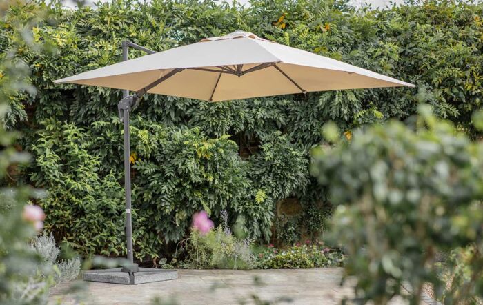 Bramblecrest Lichfield 2.7m Square Sand Parasol - includes Granite Base & Protective Cover-X18PG27SQ1 1