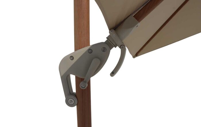 Bramblecrest Lichfield 2.7m Square Wood Effect Sand Cantilever Parasol - with Granite Base & Protective Cover-SPPS15W2 1