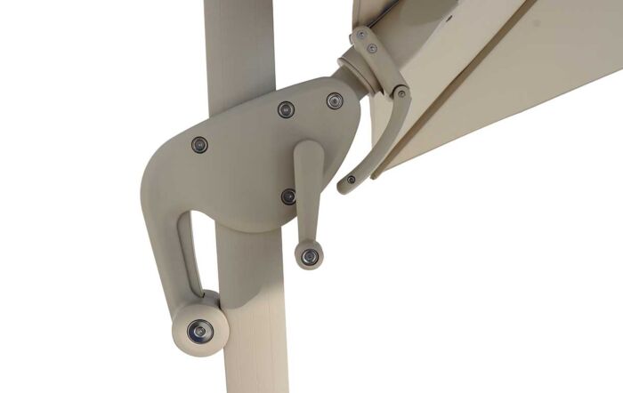 Bramblecrest Truro 3m Square LED Mocha Cantilever Parasol - with Granite Base and FREE Cover-X26SPT03