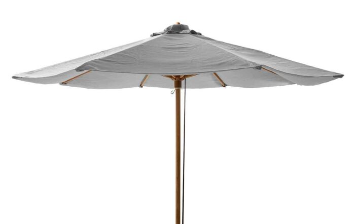 Cane-Line Classic Centre Pole Light Grey 2.4M Parasol with Teak Pole & Grow Parasol Base-5779ALI 1
