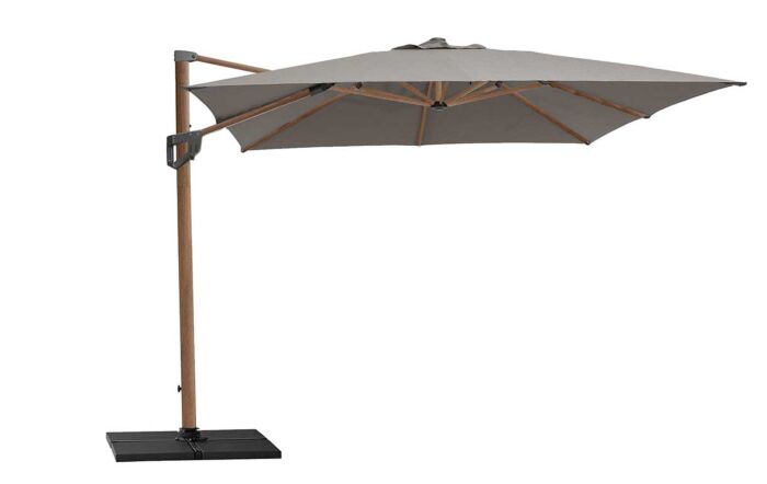 Cane-Line Side Arm Hyde Luxe 3m x 3m Square Grey Parasol With Wood Frame And Base-HYDE PARASOL BASE 1