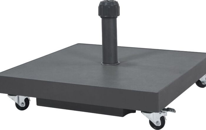 Platinum Riva 3mt Luna Grey Parasol & 40kg Grey Ceramica Wheeled Base-18-119-LG-18-300-GY