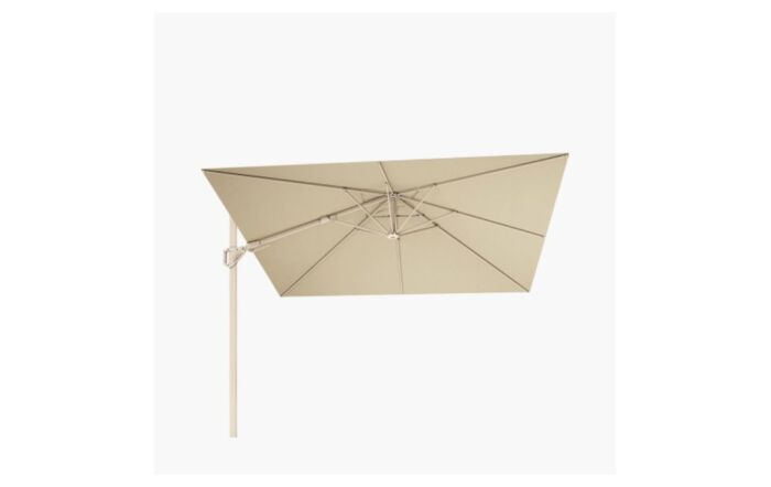Platinum Challenger T2 3.5 x 2.6 Sandstone/Champagne Free Arm Parasol With 90kg Wheeled Base-18-304-SA-CH/18-125