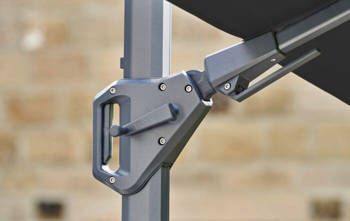 Platinum Challenger T2 Premium 2.6 x 3.5 Anthracite/Faded Black Parasol With Ancona 90kg Base And 30kg Add On Weight-18-308-ANT-FB-18-201-18203