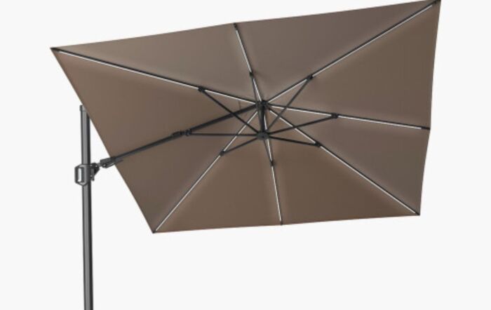 Platinum Glow Challenger Square T2 3m Havana Taupe Premium Free Arm Parasol-18-190-HV