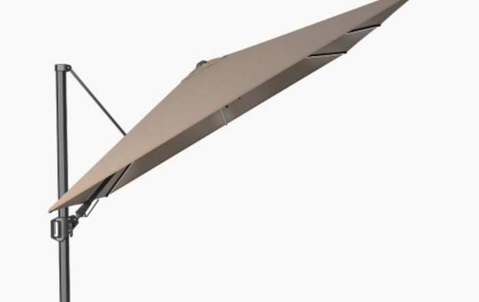 Platinum Glow Challenger T2 3mt Square Havana Taupe Free Arm Parasol With 90kg Wheeled Base-18-190-HV & 18-125