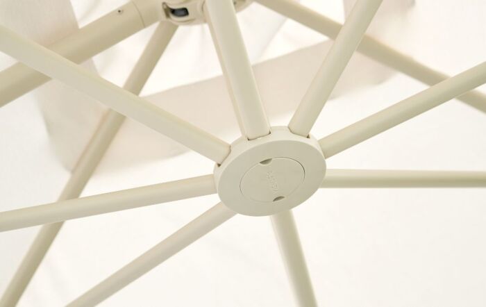 Platinum Nexus T2 Premium Sandstone/Champagne Free Arm Parasol With Venezia 90kg Ceramic Wheeled Base-18-307SA-CH-18-198