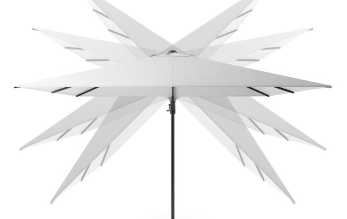 Platinum Nexus T2 Premium Sandstone/Champagne Free Arm Parasol With Venezia 90kg Ceramic Wheeled Base-18-307SA-CH-18-198 1