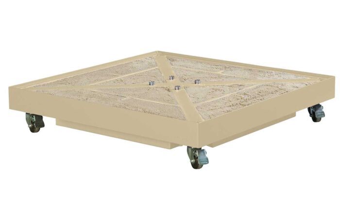 Platinum Challenger T2 3m Square Sandstone/Champagne Free Arm Parasol With Ceramica 90kg Wheeled Base-18-148-SA-CH/18-299-SA