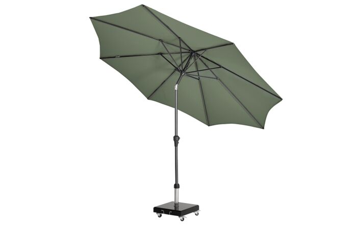 Platinum Riva 3m Round Parasol with Base - Olive-18-119-OL 18-123 1