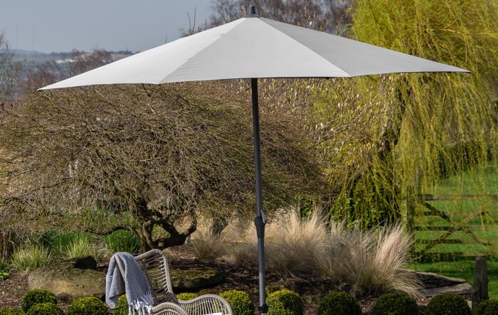 Platinum Riva 3.5m Round Parasol - Luna Grey-18-120-LG