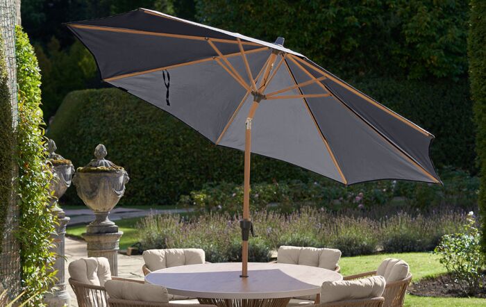 Platinum Riva 3mt Teak Anthracite Parasol-18-192-GY-1