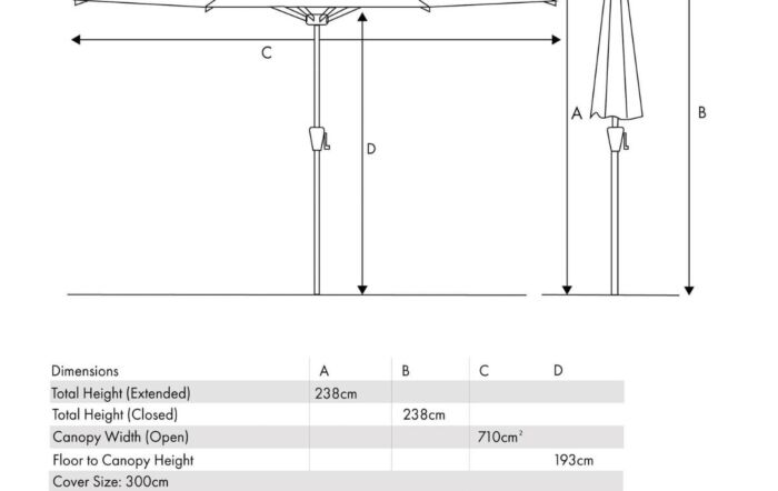 Platinum Riva 3mt Teak Olive parasol With 40kg Wheeled Base-18-192-OL-18-123 1