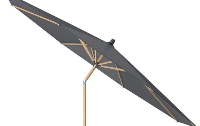 Platinum Riva 3mt Teak Anthracite Parasol & 40kg Wheeled Base-18-192-GY-18-123