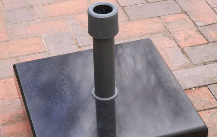 Platinum Riva 3mt Teak Champagne Parasol With 40kg Wheeled Base-18-192-CH-18-123