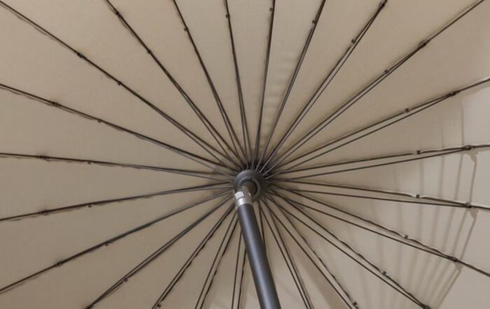4 Seasons Outdoor Shanghai 3m Round Parasol and 15kg Base - Charcoal-8490/CBBL1