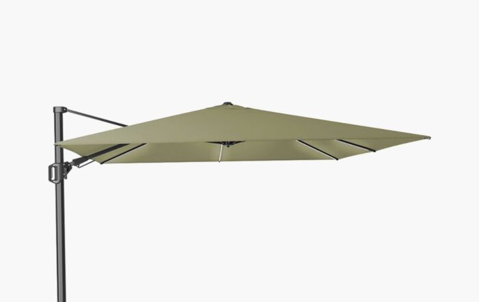 Platinum Glow Challenger T2 Square 3m Premium Lush Green Free Arm Parasol-18-190-LU