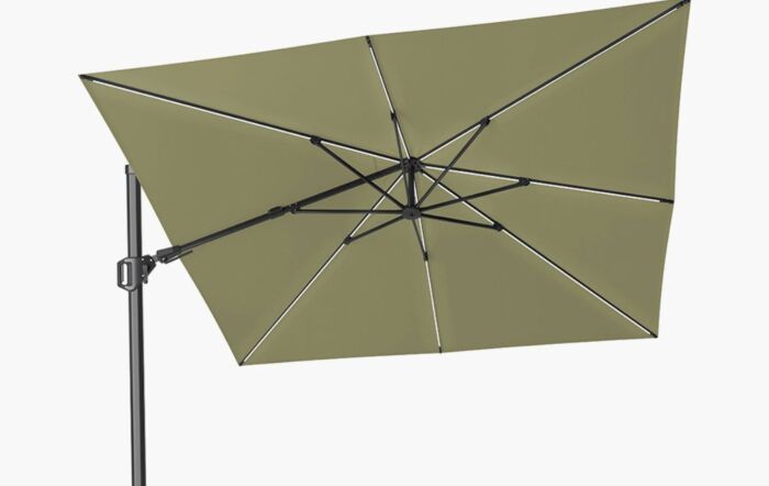 Platinum Glow Challenger T2 Square 3m Premium Lush Green Free Arm Parasol-18-190-LU