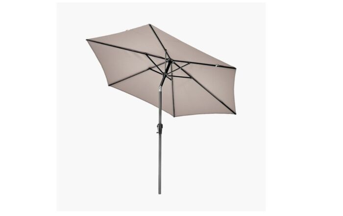 Platinum Riva Round 2.5 Taupe Parasol with 25kg Parasol Base-18-118-TA & 18-205-25