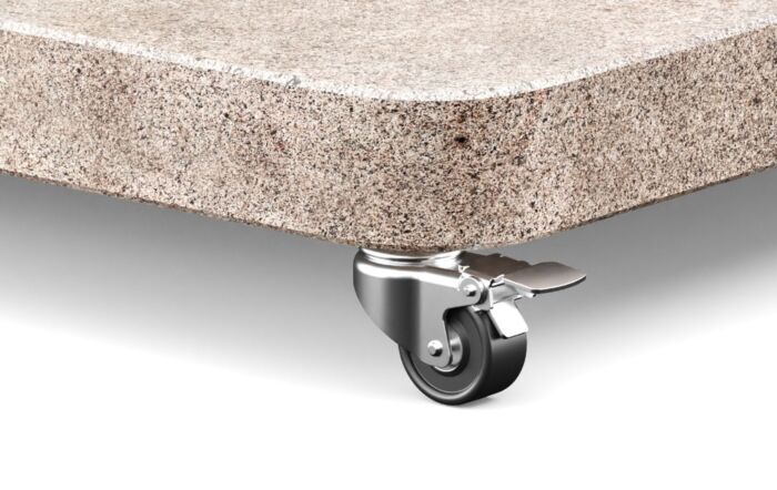 Platinum Venezia Round Edge Granite 120kg Wheeled Parasol Base Sandstone-18-199
