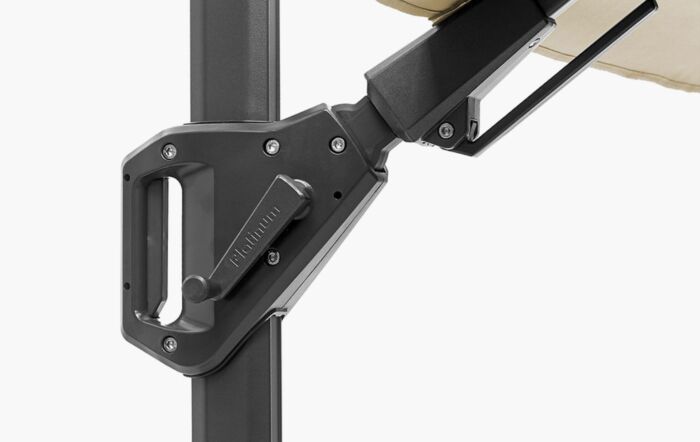 Platinum Voyager T2 Square 2.7m Champagne Free Arm Parasol & 90kg Wheeled Granite Base-18-301-CH &18-125