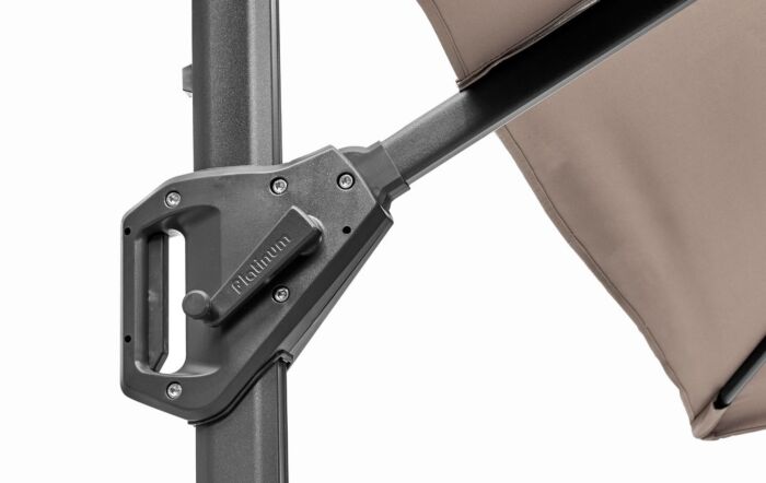 Platinum Voyager T1 3m x 2 m Rectangular Taupe Free Arm Parasol With 90kg Wheeled Base-18-302-TA & 18-125