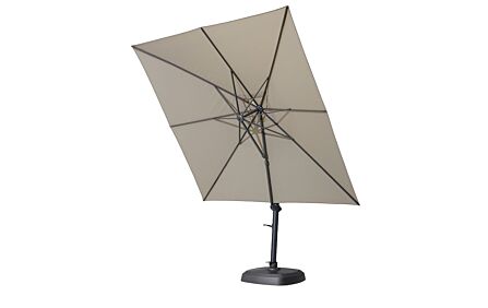 4 Seasons Outdoor 3m Square Taupe Siesta Parasol - Includes 125kg Siesta Granite Wheeled Base