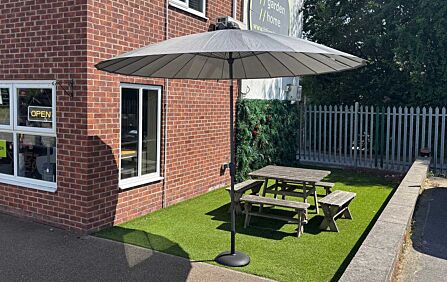 4 Seasons Outdoor Shanghai 3m Round Parasol and 15kg Base - Charcoal