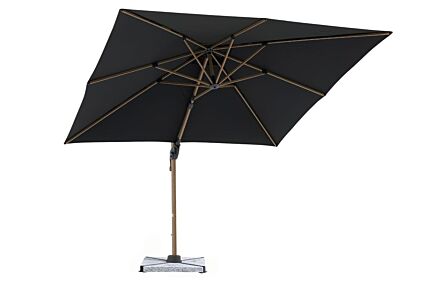 Bramblecrest Chichester Wood Effect Square Cantilever Parasol with Granite Base - Grey
