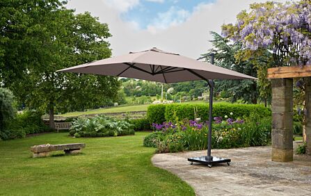 Platinum Challenger T2 3.5 x 2.6m Rectangular Free Arm Parasol With 90kg Wheeled Base