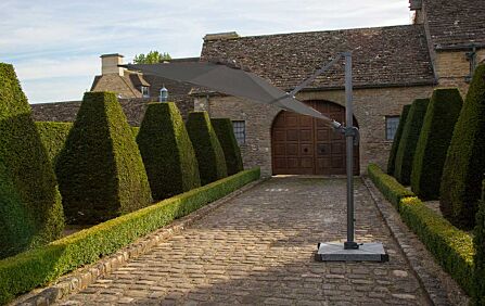 Bramblecrest Chichester 3M Round Grey Cantilever Parasol - including Granite Base and Free Cover