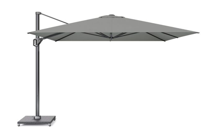 Platinum Challenger T1 3.5m Square Manhattan Grey Parasol With 120kg Wheeled Base