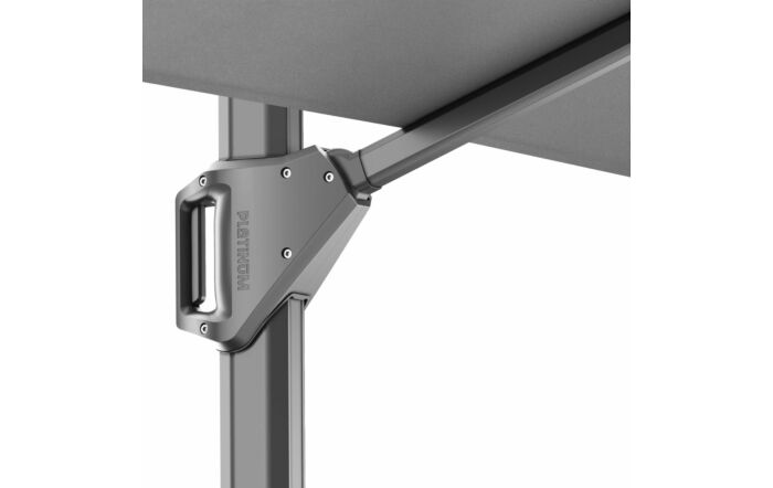 Platinum Challenger T1 3.5 Square Faded Black Parasol With 120kg Wheeled Base