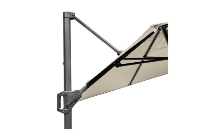 Platinum Voyager 3 x 2 Rectangular Champagne Free Arm Parasol & 90kg Wheeled Base & FREE Cover