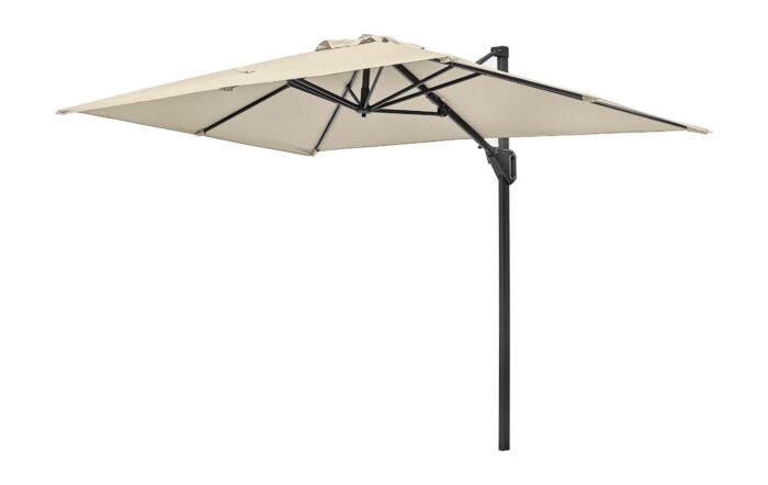 Platinum Voyager 3 x 2 Rectangular Champagne Free Arm Parasol & 90kg Wheeled Base & FREE Cover