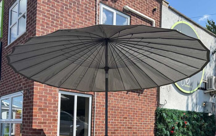 4 Seasons Outdoor Shanghai 3m Round Parasol and 15kg Base - Charcoal