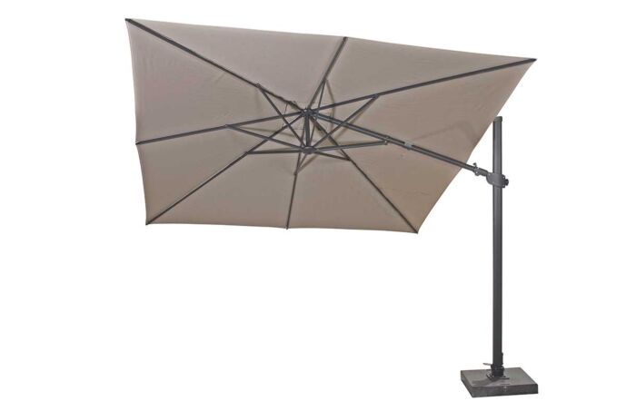 4 Seasons Outdoor Siesta Premium 3m Square Taupe Parasol - Includes 125kg Siesta Granite Wheeled Base 