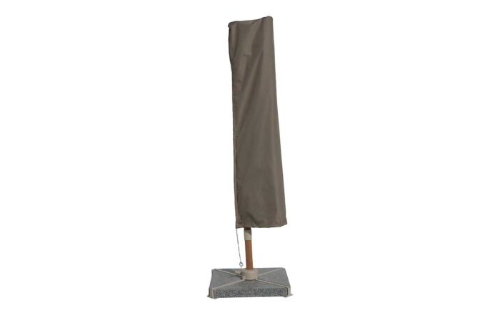 Bramblecrest Lichfield 2.7m Square Wood Effect Sand Cantilever Parasol - with Granite Base & Protective Cover