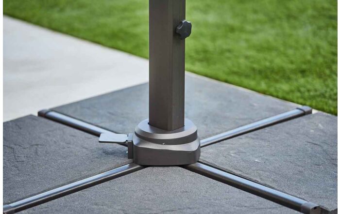 Cane-Line Hyde Luxe Hanging Parasol 3m x 4m - Light Grey